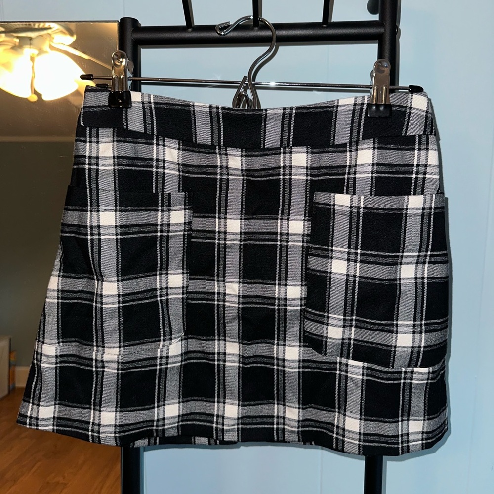 Seek The Label Black and White Plaid Skirt